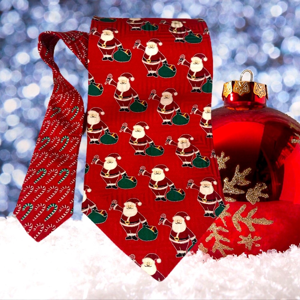 FN Santa Christmas tie 100% silk holiday